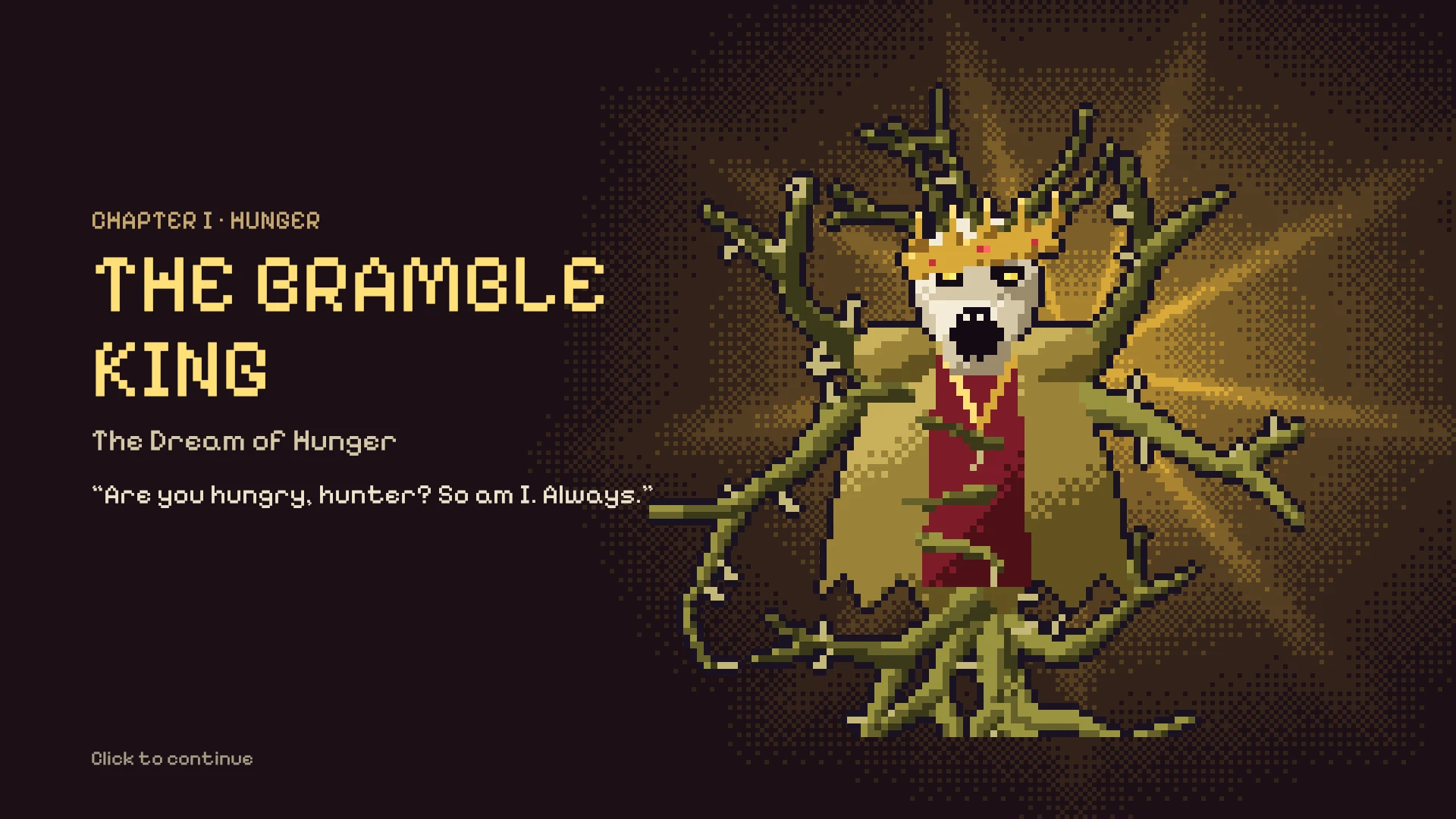 The Bramble King, a crowned skull wrapped in thorns.